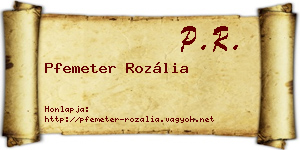 Pfemeter Rozália névjegykártya