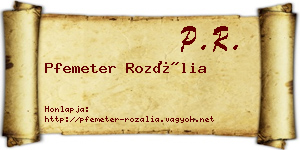 Pfemeter Rozália névjegykártya