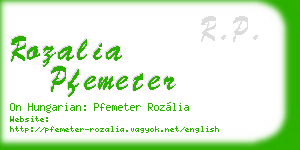 rozalia pfemeter business card